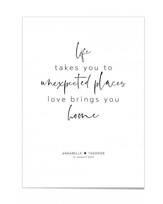Zitat Poster "Unexpected Places"