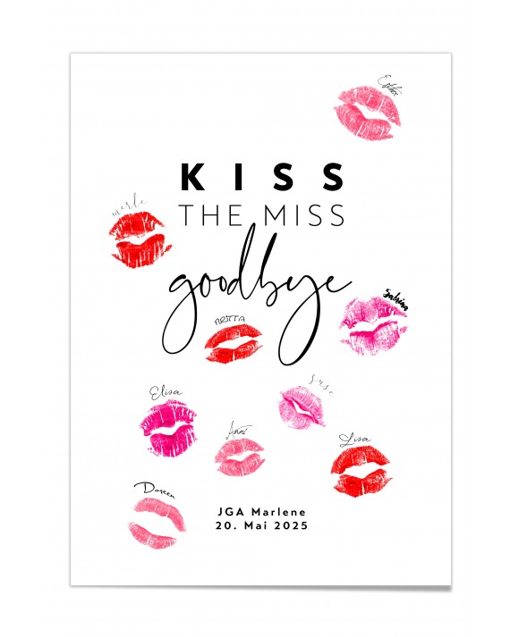 Gästebuch-Poster Kiss the miss goodbye