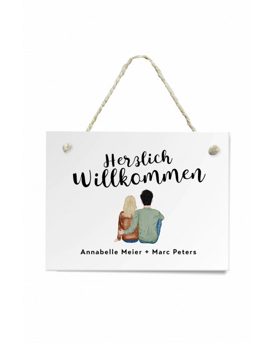 Türschild "Paar" Willkommen