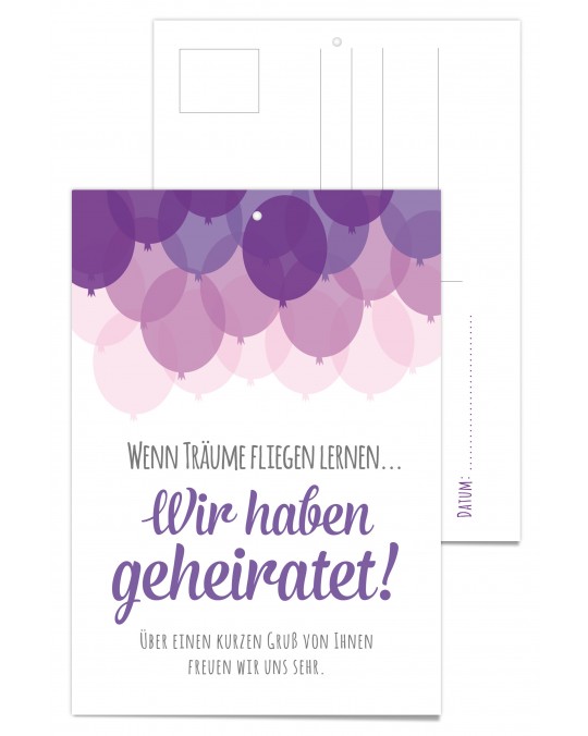 Luftballonkarte "Balloons" 25 Stück