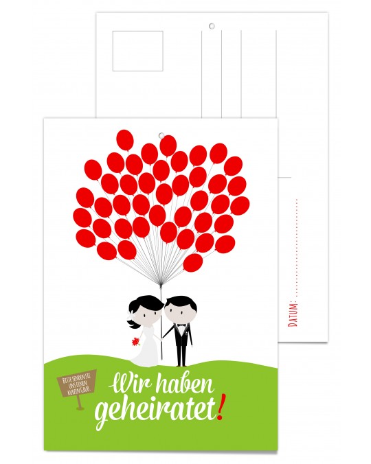 Luftballonkarte "Cartoon" 25 Stück