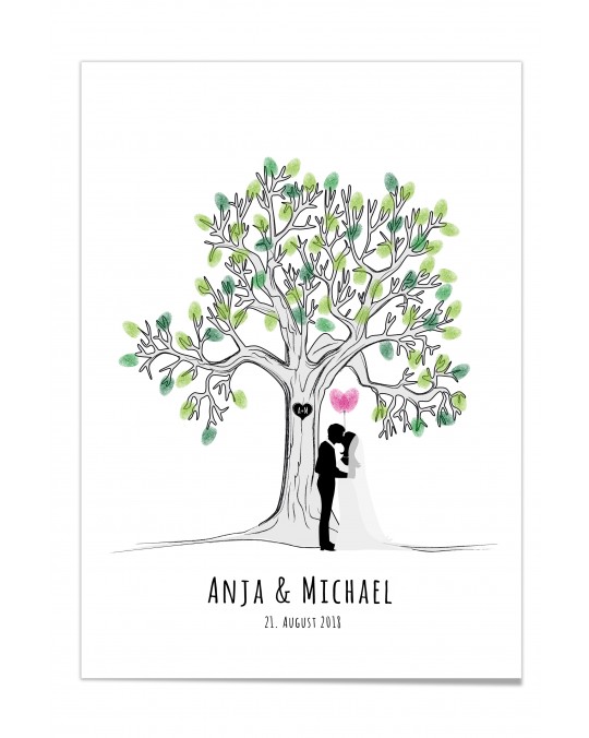 Fingerprint-Poster "Lovetree - Just married"