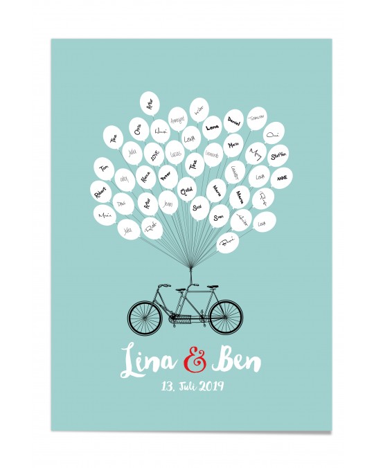 Gästebuch-Poster "Fahrrad-farbig"