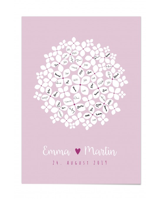 Gästebuch-Poster "Rosa Blume"