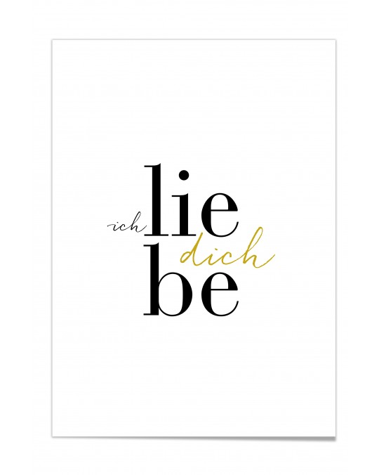 Zitat Poster "Ich liebe dich"