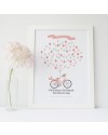 Fingerprint-Poster Fahrrad mit Blumen