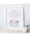 Fingerprint-Poster Tandem mit Blumen