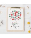 Gästebuch-Poster Fahrrad Mint